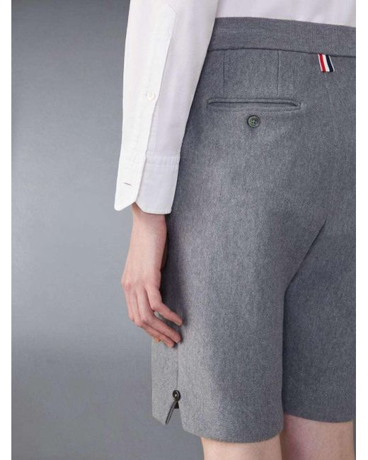 Thom Browne Black Rwb-Stripe Cotton Shorts for men