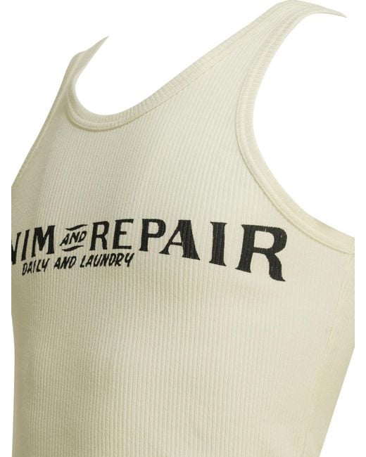 Kapital White 'Denim Repair' Tank Top for men