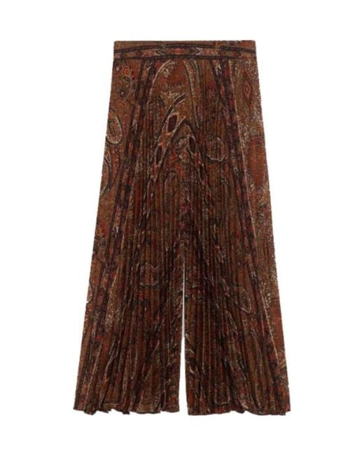 Céline Brown Pleated Casual Pants