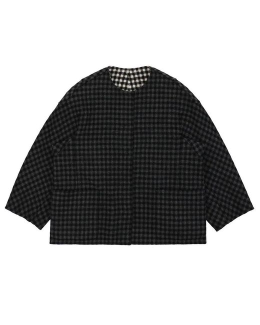 Weekend by Maxmara Black Plaid Double-Sided Short Coat