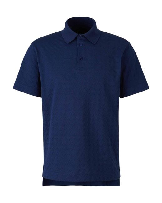 Givenchy Blue 4G-Jacquard Short-Sleeved Polo Shirt for men
