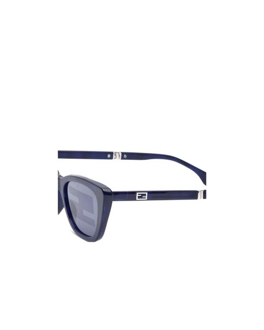 Fendi Blue Eyewear Cat-Eye Frame Sunglasses