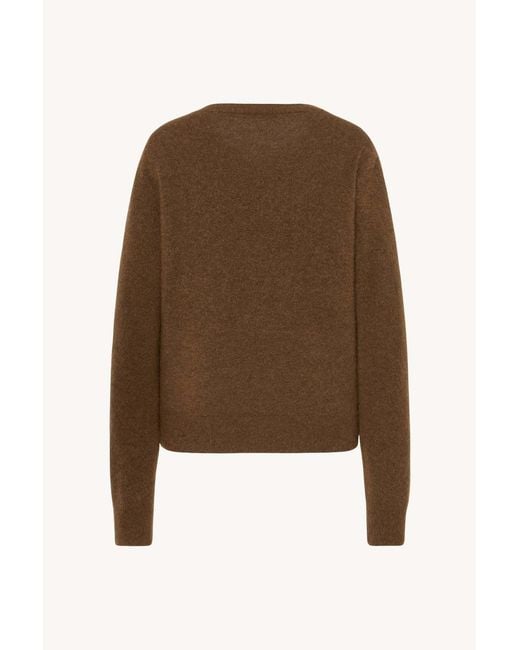 The Row Brown Lorynna Cashmere And Silk-Blend Sweater