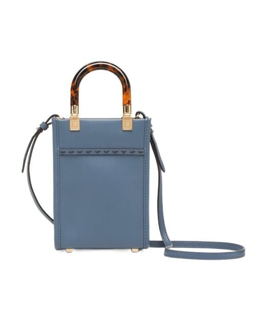 Fendi Blue Leather And Elaphe Mini-Bag