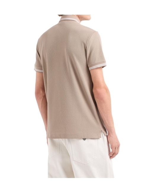 Emporio Armani Natural Placed-Logo Jersey Polo Shirt for men