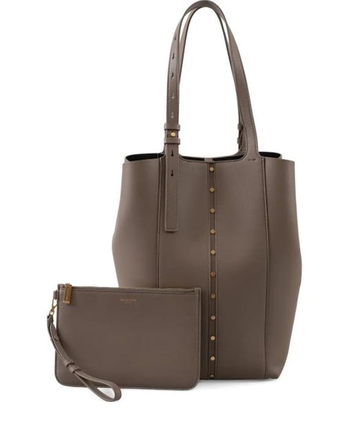 Golden Goose Deluxe Brand Brown Hook Studs Embellished Tote Bag