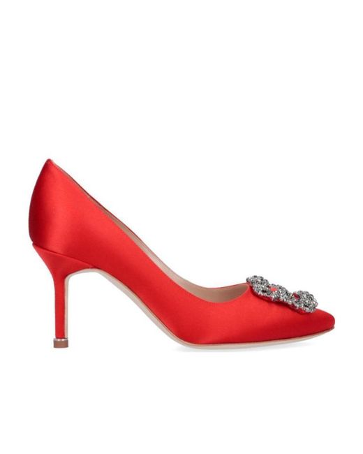 Manolo Blahnik Red Logo High Heels