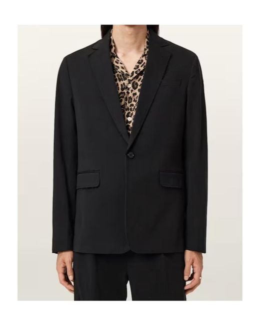 AllSaints Black Rebel Raw Edge Blazer for men
