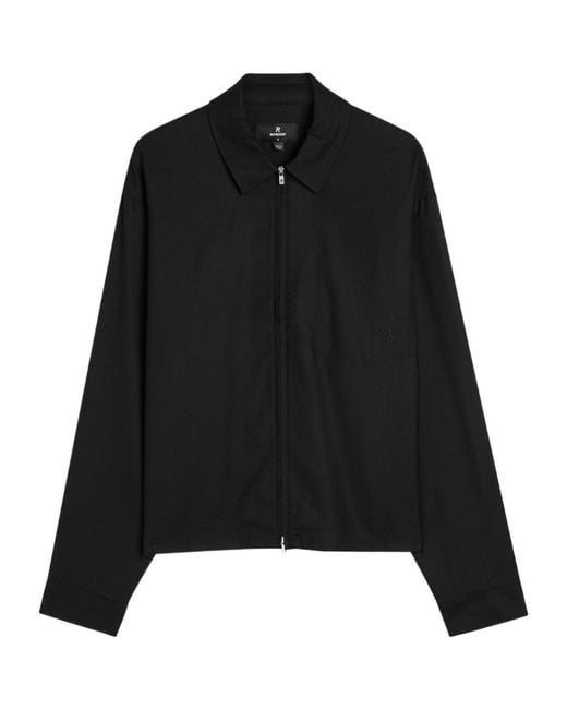 Represent Black Twill Casual Jacket Embroidered With Logo for men
