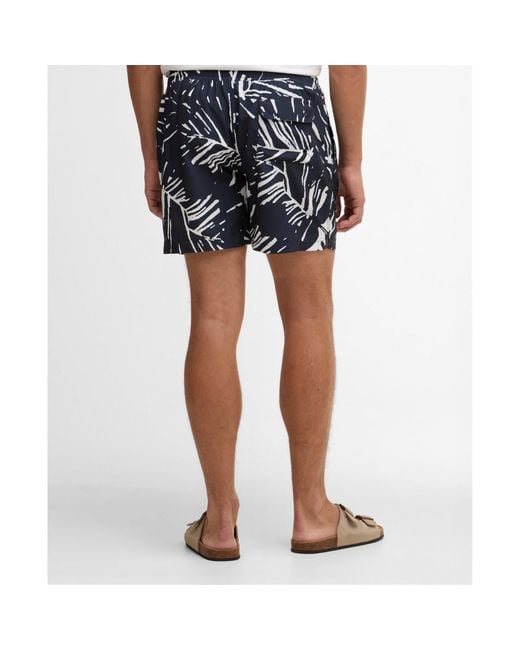 Barbour Blue Printed Swim Trunks for men