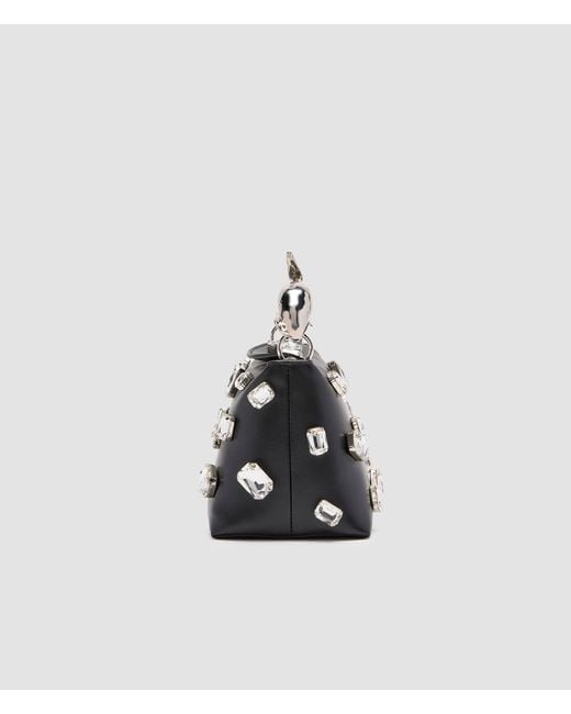 Erdem Black Mini Bloom Embellished Shoulder Bag