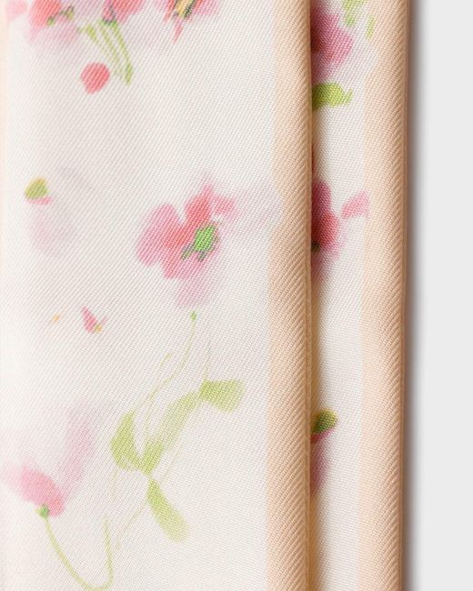 Prada White Printed Silk Twill Skinny Scarf