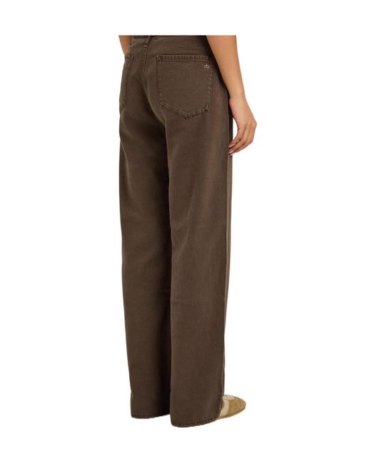 Rag & Bone Brown Drawstring Wide-Leg Jeans