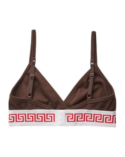 Versace Brown Ribbed Jersey Bralette