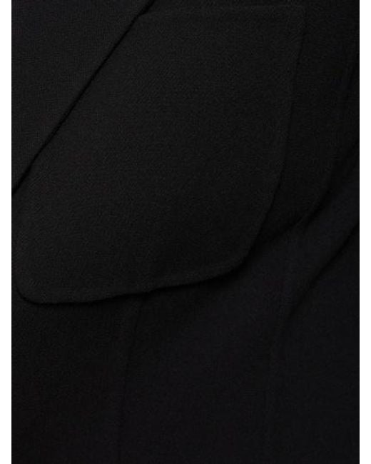 Michael Kors Black Wool Crepe Suit Coat