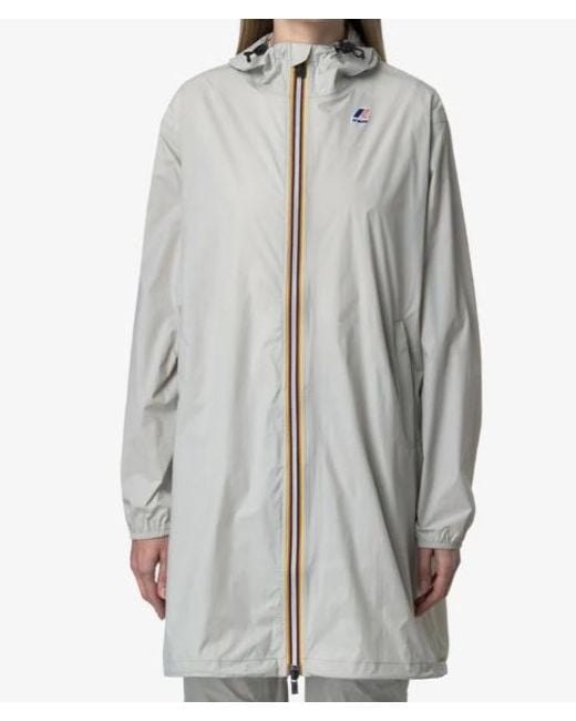 K-Way White Long Waterproof Jacket