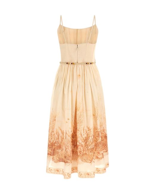 Zimmermann Natural Wanderlust Corset Midi Dress