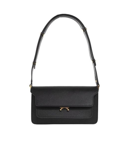 Marni Black New Trunk Foldover Top Shoulder Bag