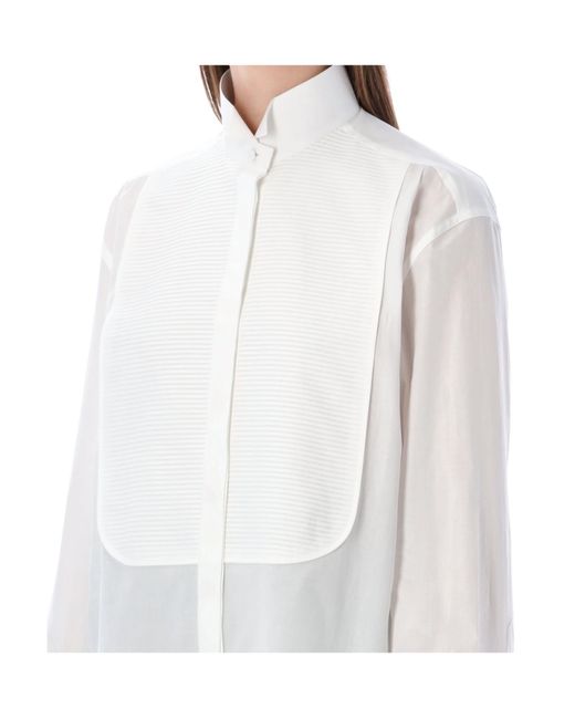 Tom Ford White Long Sleeved Tuxedo Shirt