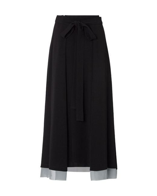 Fendi Black Flared Midi Skirt