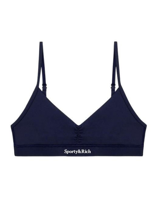 Sporty & Rich Blue V-Neck Sports Bra