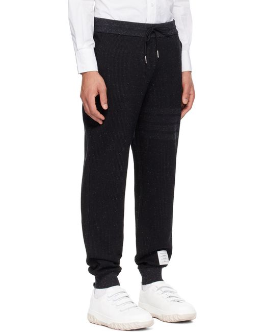 Thom Browne Black Drawstring Knitted Track Pants for men