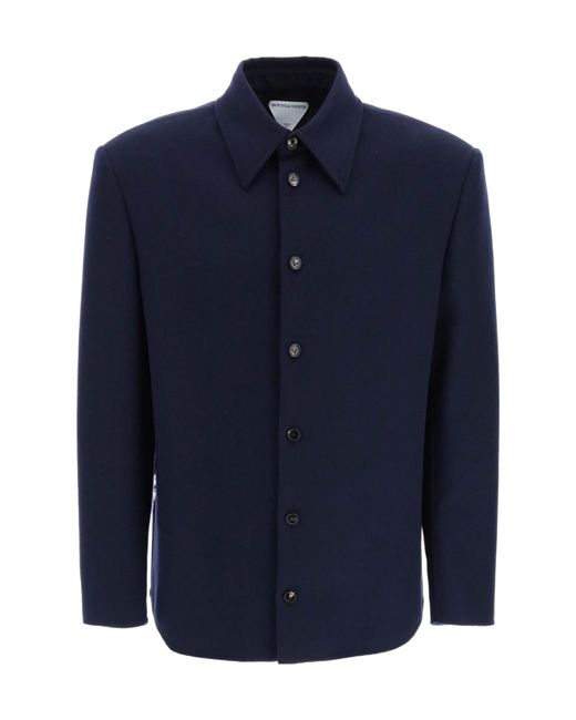 Bottega Veneta Blue Flannel Jacket for men