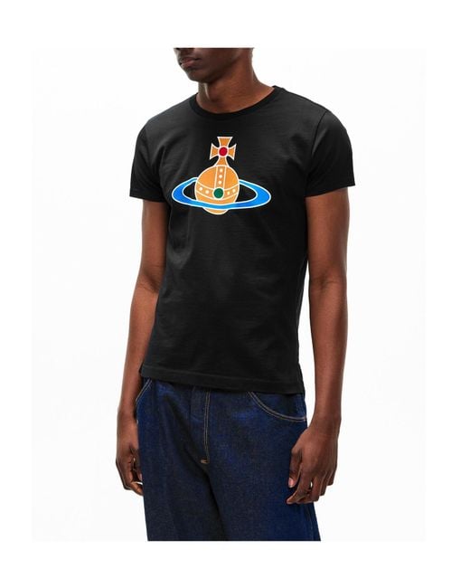 Vivienne Westwood Black Big Orb T-Shirt for men