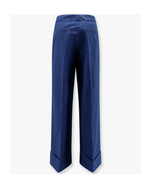 Valentino Blue Button Detailed Straight Leg Jeans