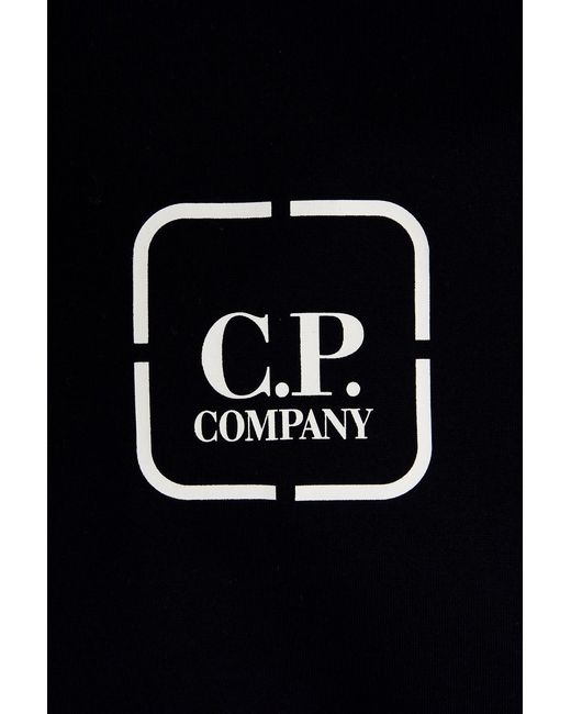 C P Company Blue Graphic-Print Cotton T-Shirt for men
