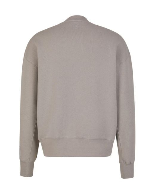 AMI Gray Logo-Appliqué Sweatshirt for men
