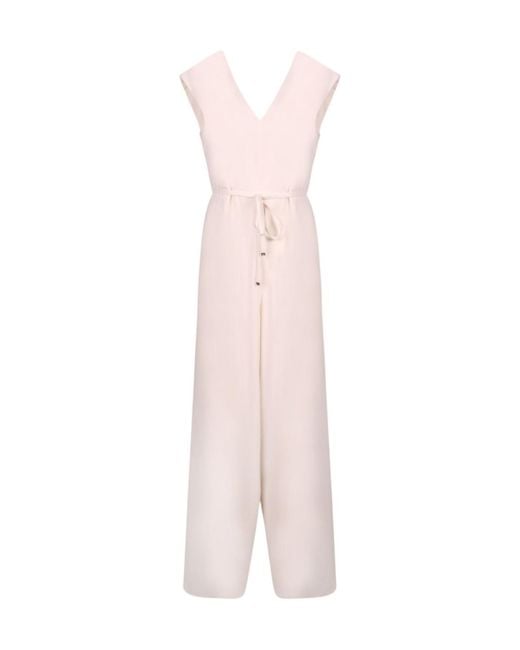 Herno Pink Belted Wide-Leg Jumpsuit