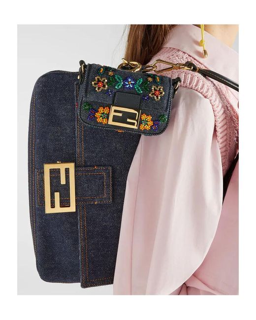 Fendi White Embellished Mini Shoulder Bag