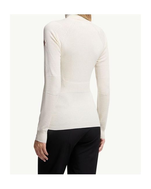 Moncler White Grenoble Roll-Neck Knitted Jumper