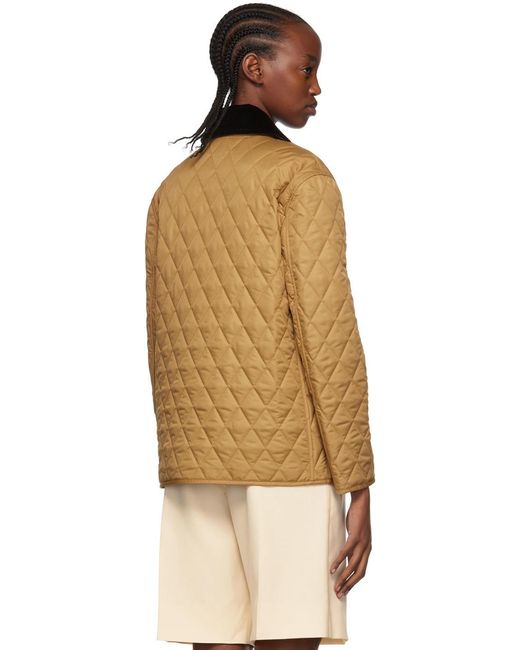 Burberry Brown Diamond Quilted Button-Up Jacket