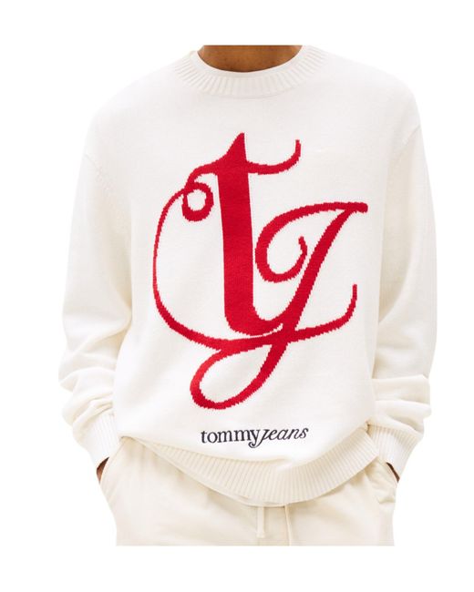 Tommy Hilfiger White Crew Neck Sweater for men