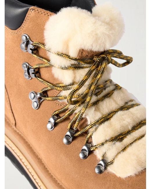 Ugg Natural Leather Trimmed Shearling Ankle Boots