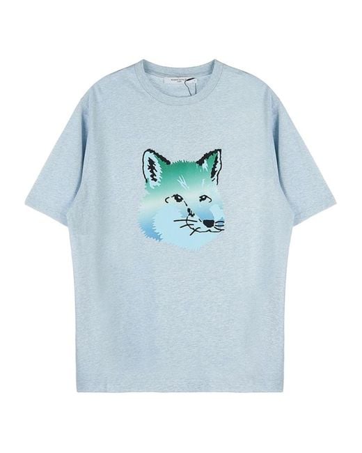 Maison Kitsuné Blue Short Sleeve T-Shirt for men