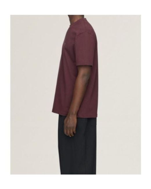 Y-3 Purple Logo Crewneck T-Shirt for men
