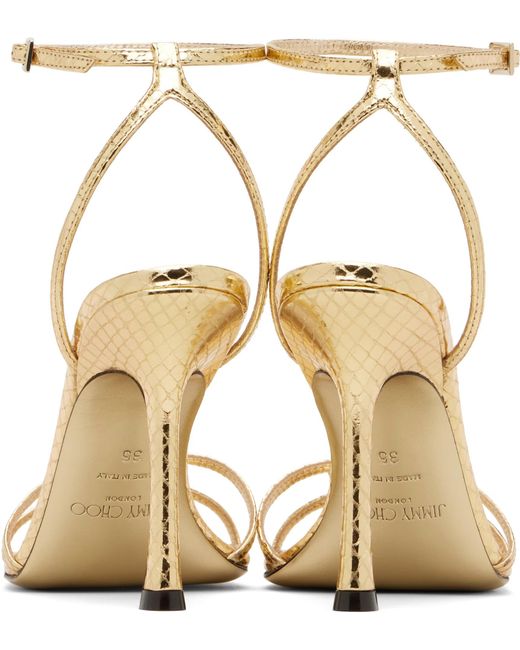 Jimmy Choo Metallic Leo 100 High-Heeled Sandals
