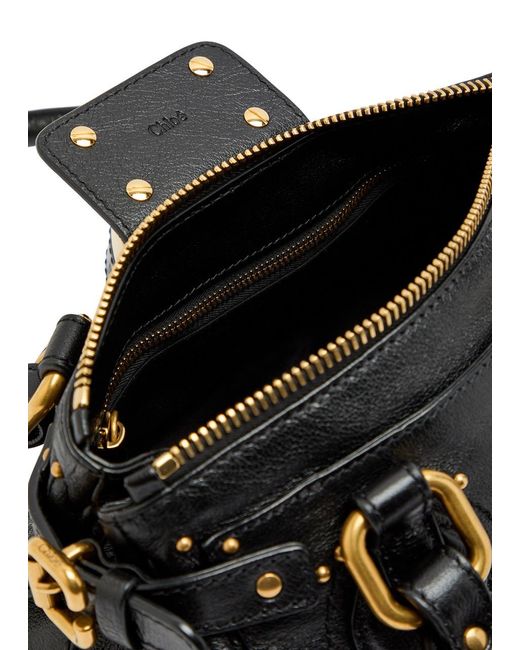 Chloé Black Grain Rivet Shoulder Bag