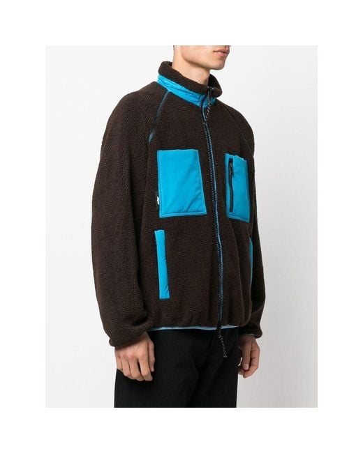 MSGM Black Logo-Patch Zipped Jacket for men