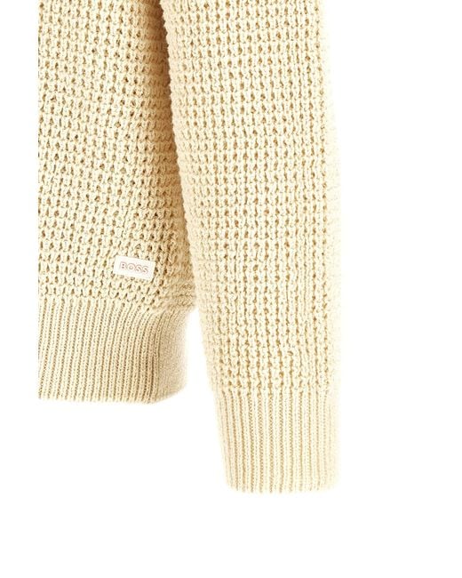 Boss Natural Honeycomb Cardigan for men