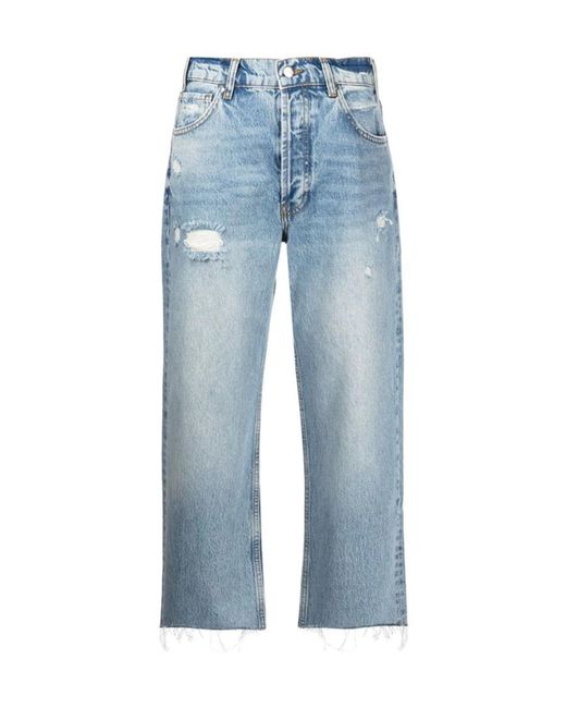 Anine Bing Blue Logo High Waist To Make Old Jeans