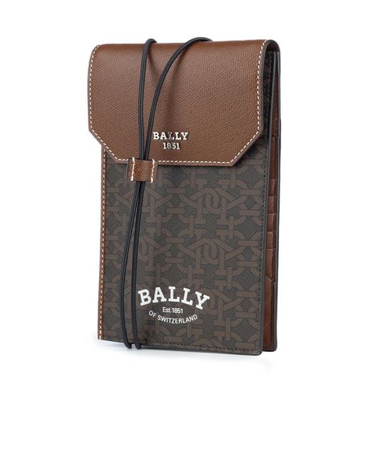 Bally Brown Wallet With Neck Rope for men
