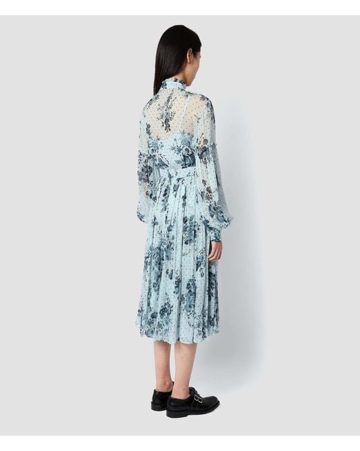 Erdem Blue Pleated Mid-Length Skirt