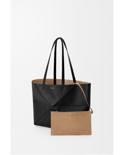 Loewe Black Medium Puzzle Fold Horizontal Tote Bag