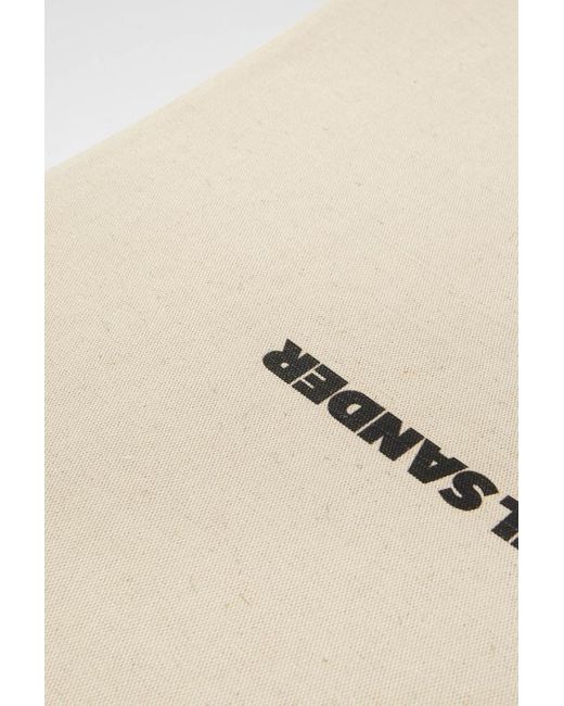 Jil Sander Natural Logo Printed Top Handle Bag for men