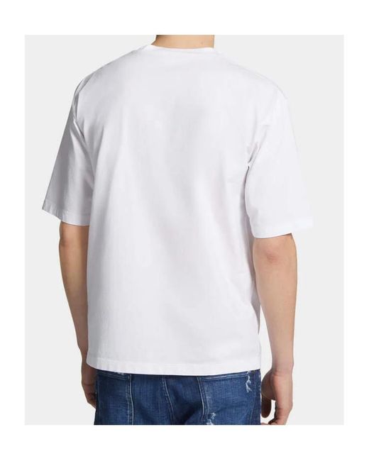 DSquared² White Logo-Printed Crewneck T-Shirt for men