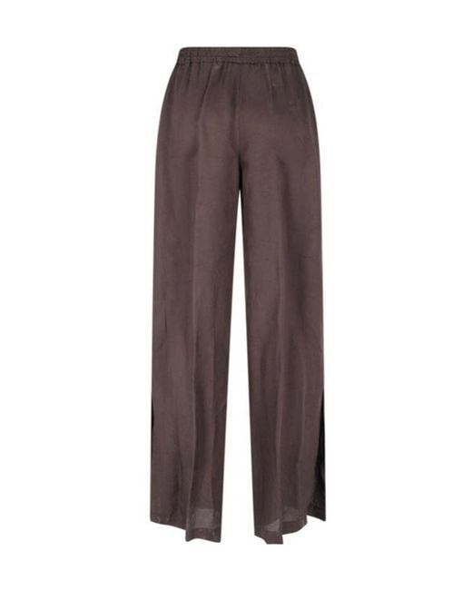 Aspesi Brown Elasticated Waistband Straight Trousers